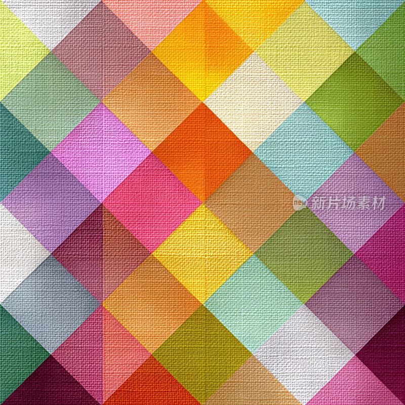 多彩几何方块拼接背景图