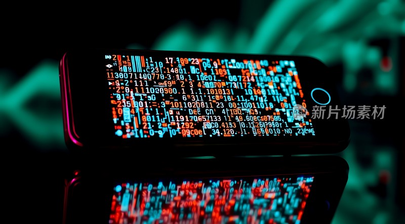 科技感十足的手机屏幕数据流
