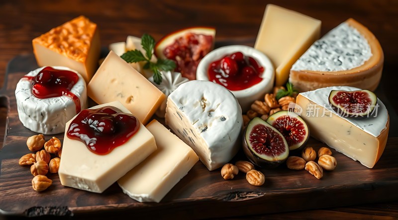 奶酪拼盘配无花果和坚果