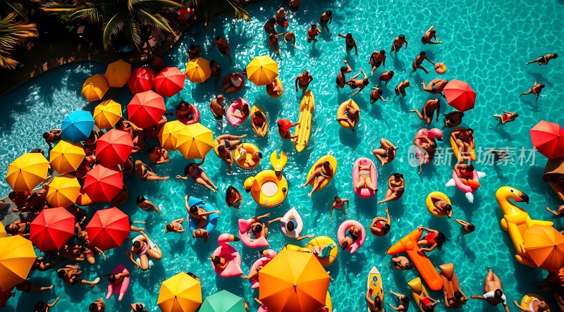 夏日泳池派对色彩缤纷欢乐无限