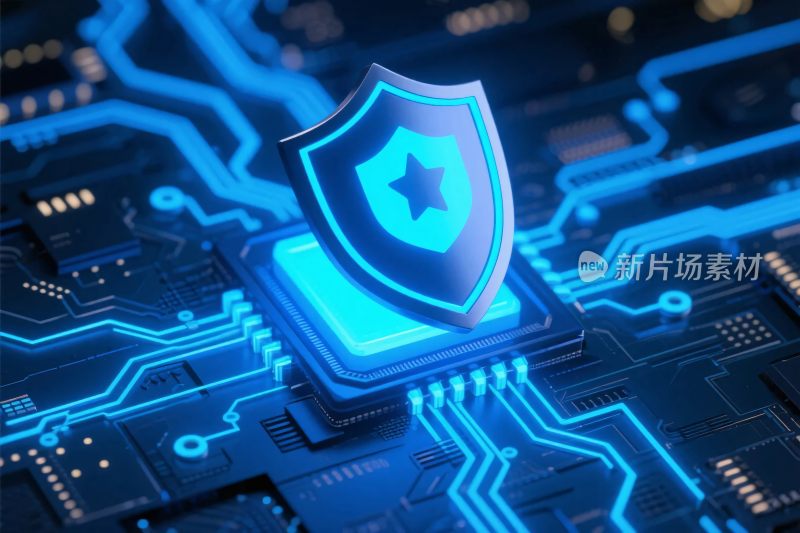 科技安全盾牌插画