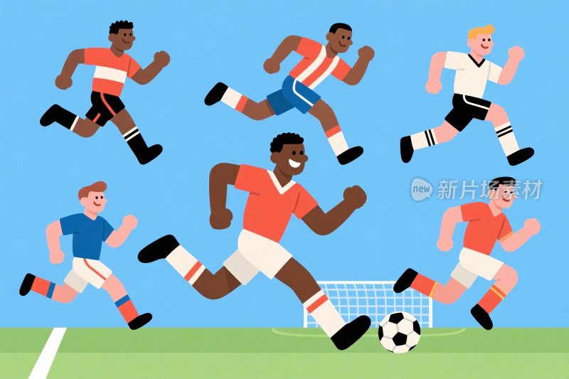 卡通足球比赛插画