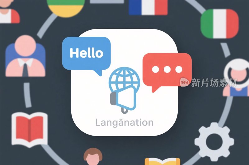 语言交流插画