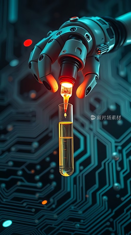 机器人精准操作试管科技感十足