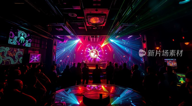 霓虹灯光下的派对狂欢夜