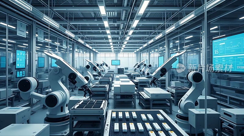 智能工厂机器人生产线高效运作