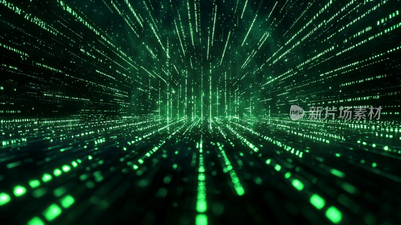 黑客帝国绿色数字数据矩阵背景