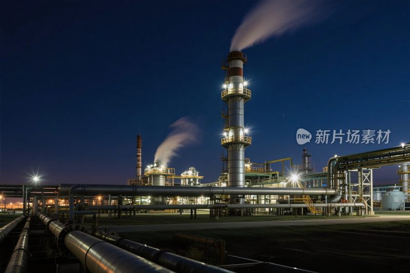 夜晚工业设施场景