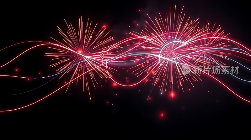 璀璨烟花绽放夜空色彩斑斓光芒四射