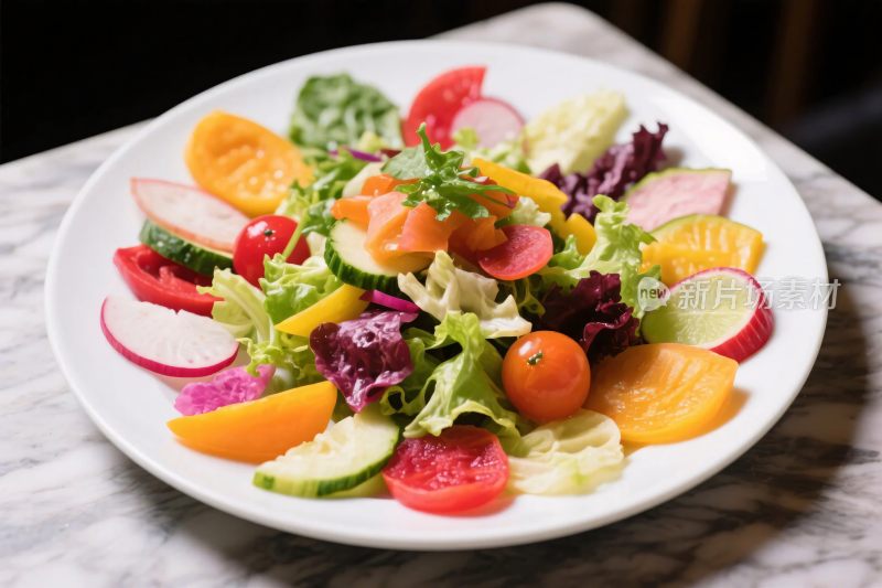 彩色蔬菜水果沙拉盘