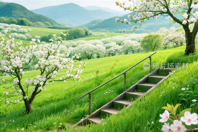 春日田园风景图