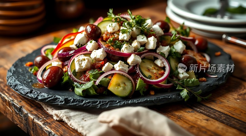 清新蔬菜沙拉色彩缤纷健康美味！