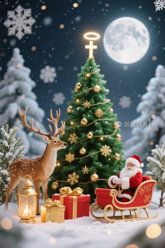 圣诞场景插画