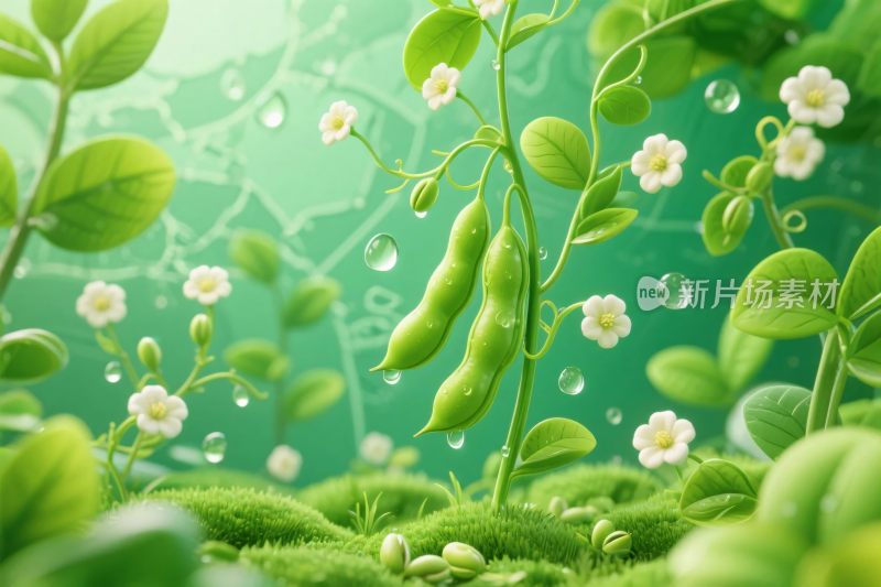 清新自然植物插画