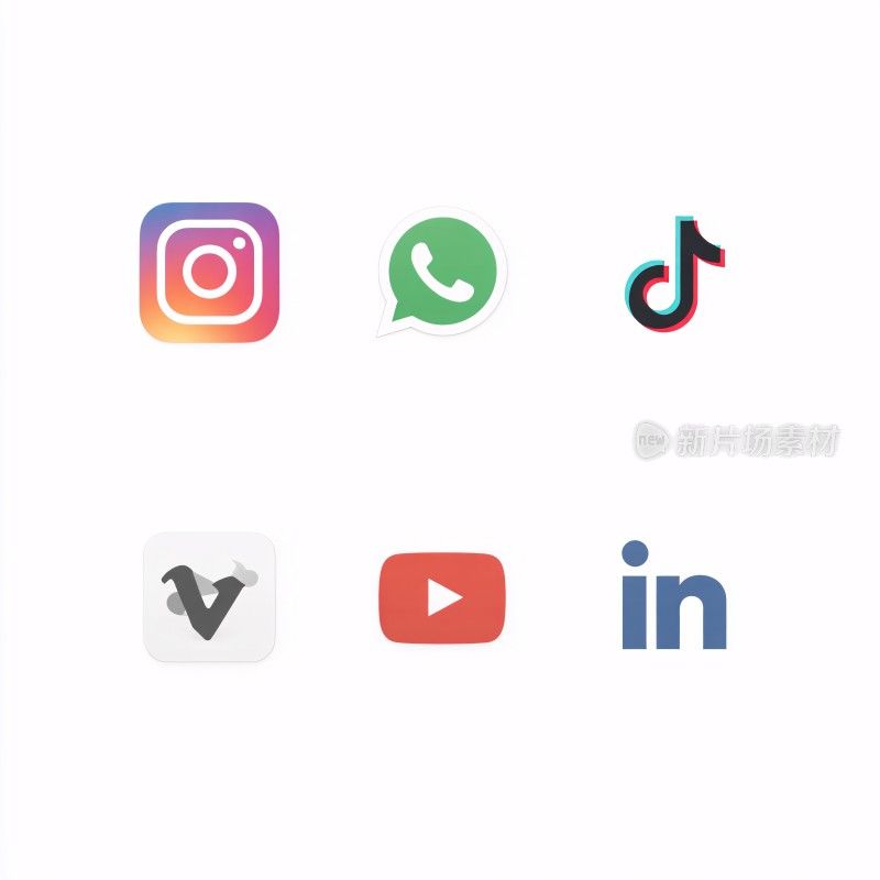 常见社交媒体应用图标集合