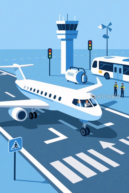 机场场景插画