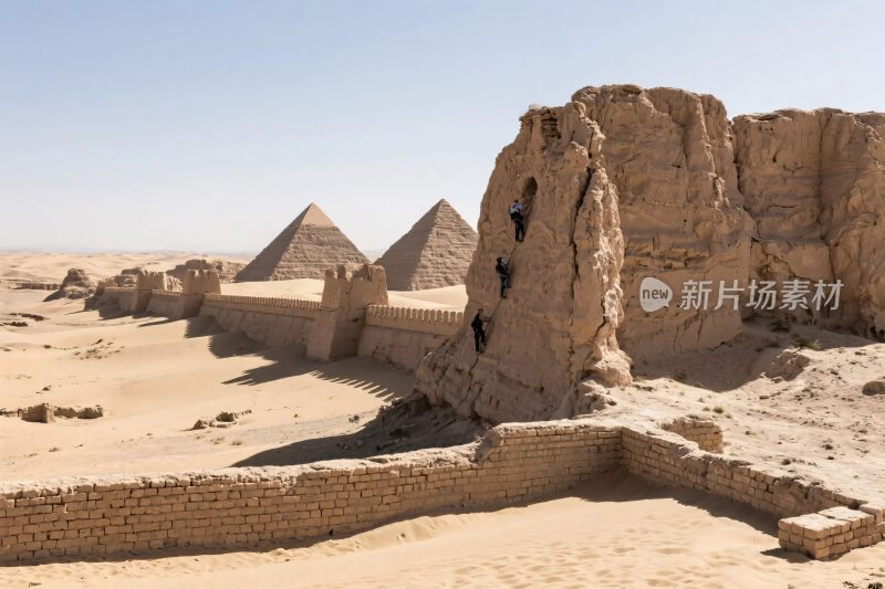 沙漠古建筑与金字塔