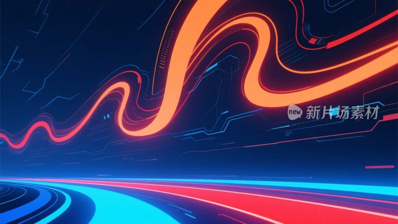 炫彩霓虹线条动感背景图