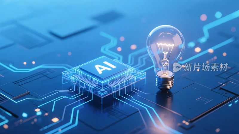 科技创意灯泡插画
