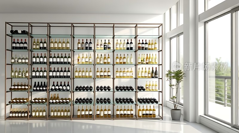 现代酒窖展示高端红酒陈列
