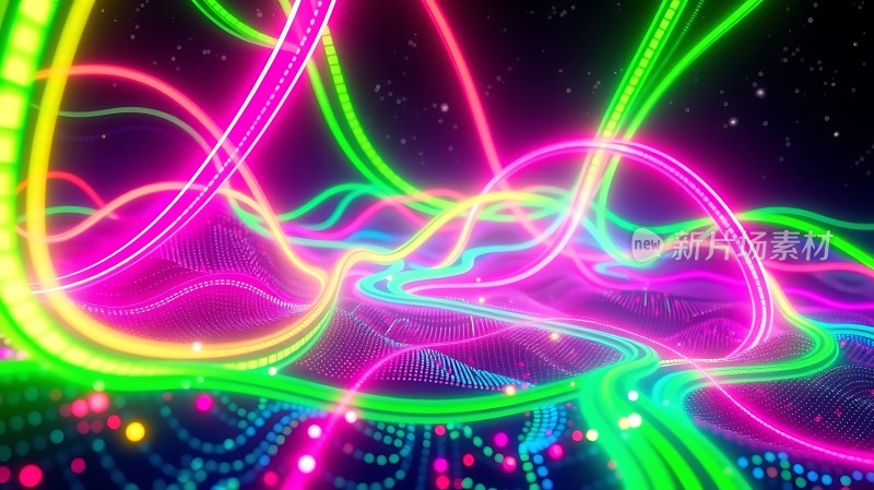 霓虹幻境色彩交织的未来世界