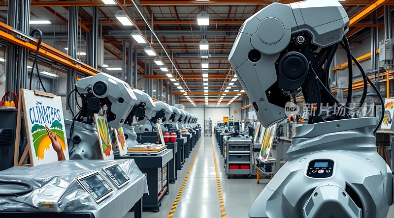 工业机器人生产线高效自动化生产场景