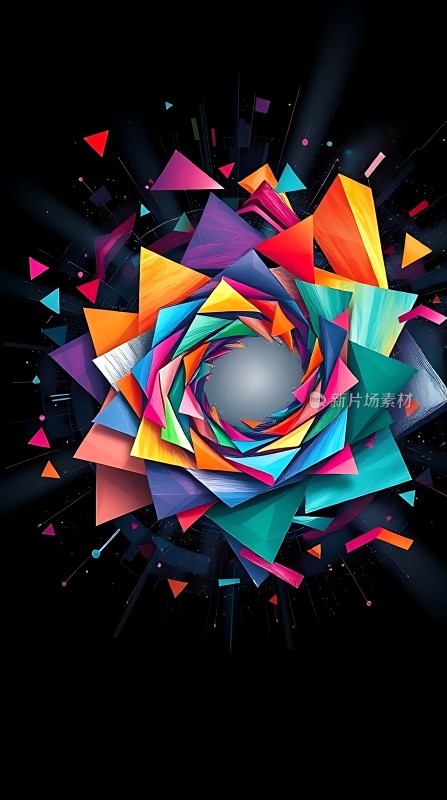 多彩几何艺术风暴