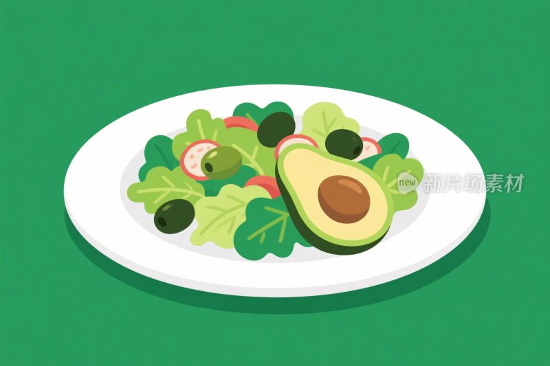 健康沙拉插画