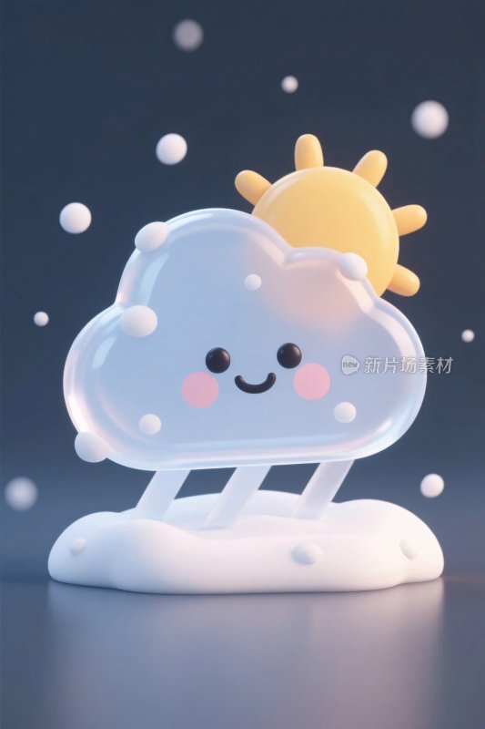 卡通云朵太阳插画