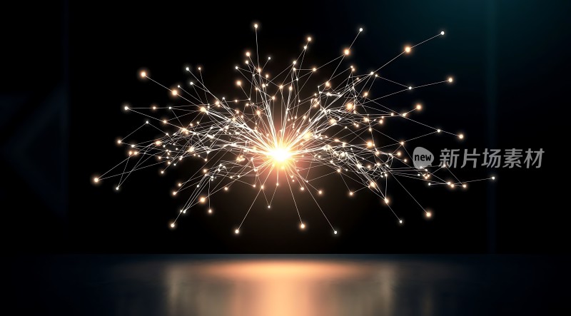 新片场素材光点与线条交织的炫目视觉效果