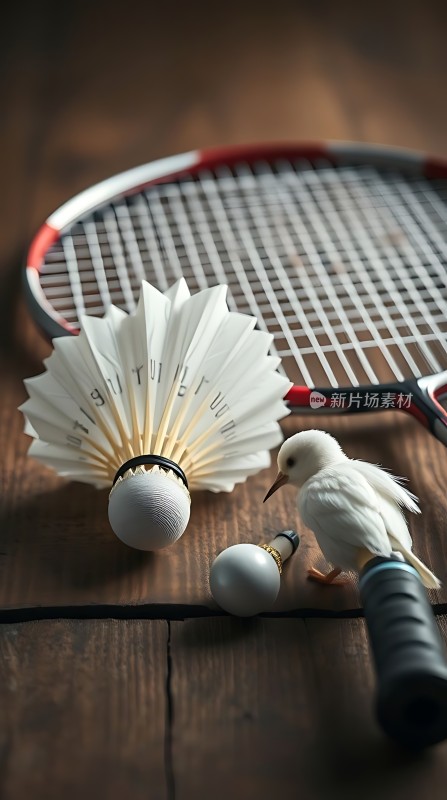 羽毛球拍与白鸽共舞