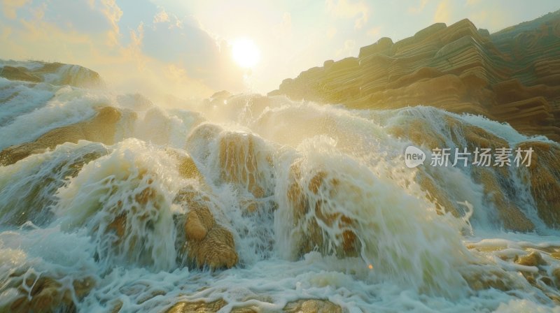 黄河水河流河水波涛汹涌母亲河