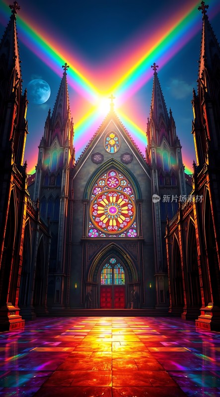 彩虹下的梦幻教堂