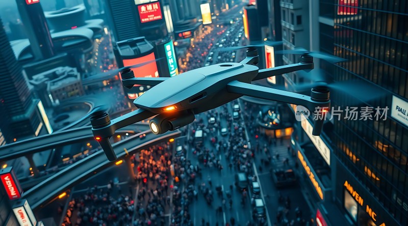 未来之城无人机夜航