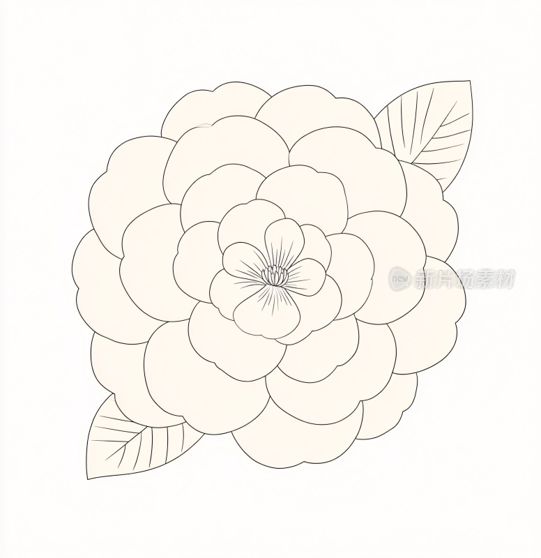 简约线条勾勒的花朵图案