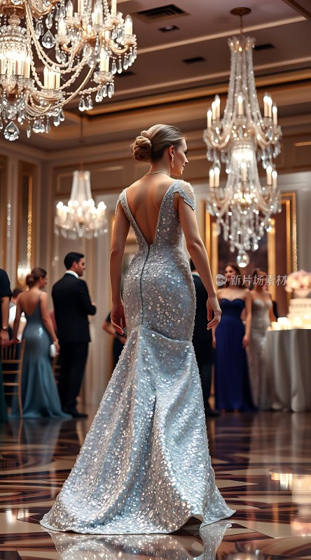 璀璨舞会上的优雅身影