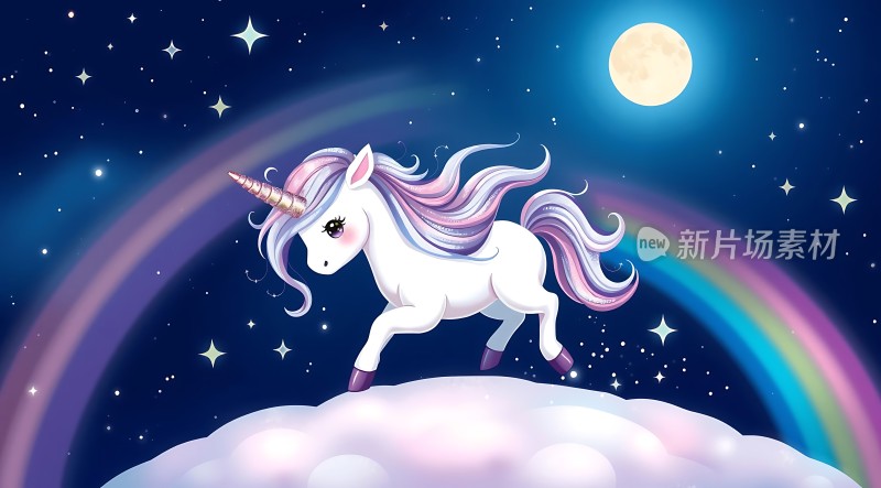 彩虹独角兽夜空之旅