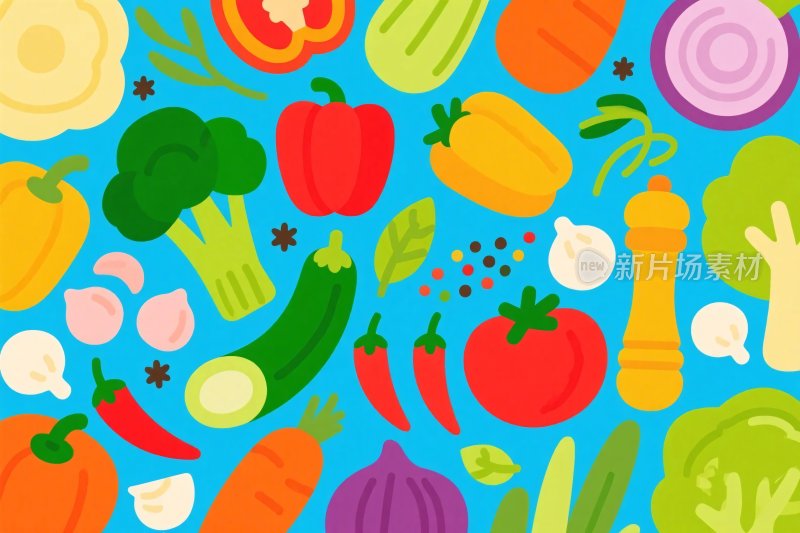 蔬菜水果卡通插画