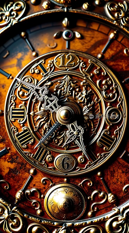古铜色时钟表盘