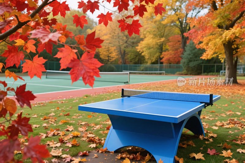 秋日户外乒乓球场景