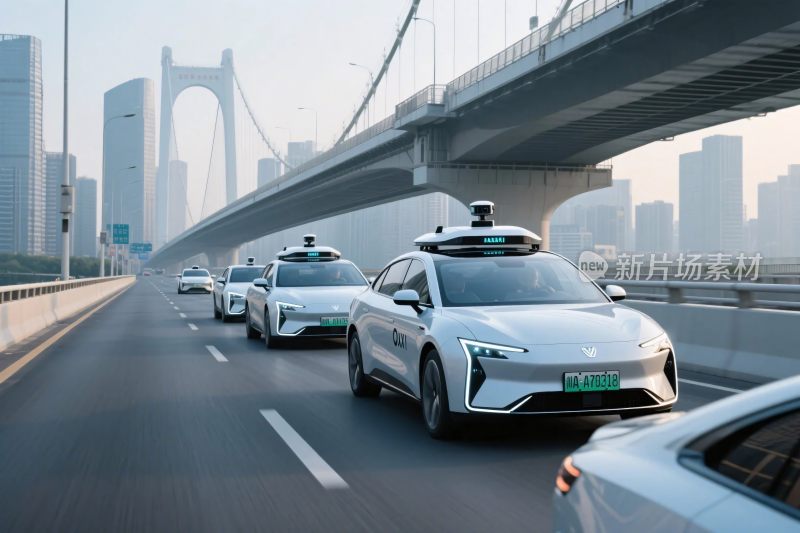 自动驾驶汽车行驶在城市道路
