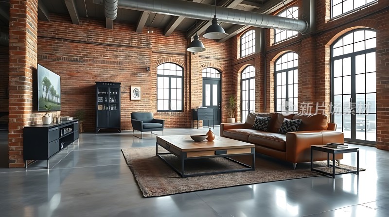 工业风大宅红砖绿窗现代家具