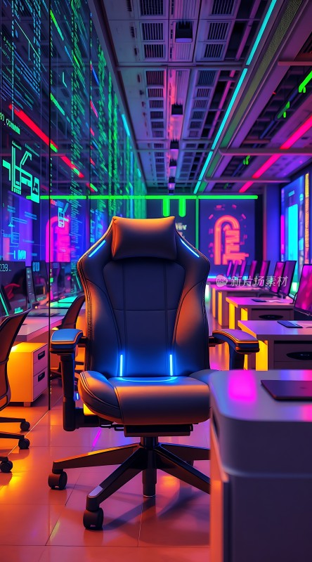 科技感办公室未来主义风格工作环境