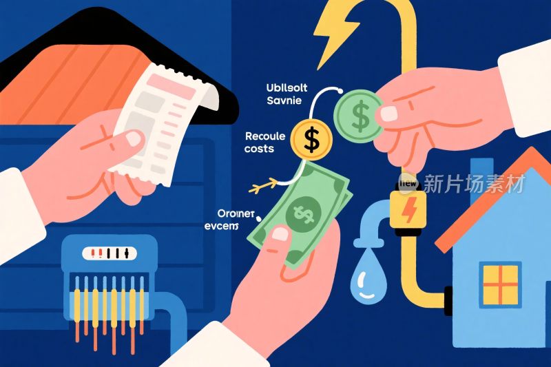 电力费用支付插画