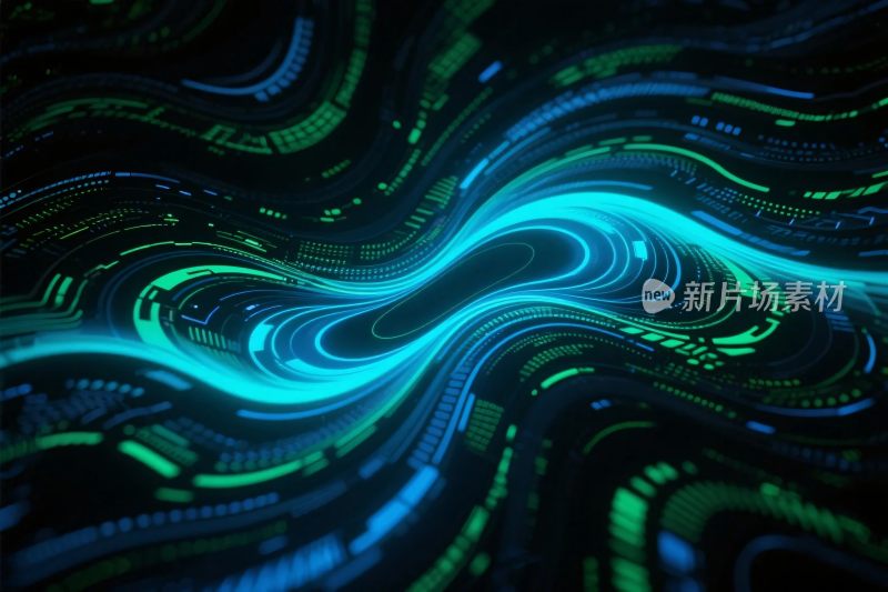 霓虹线条抽象科技视觉