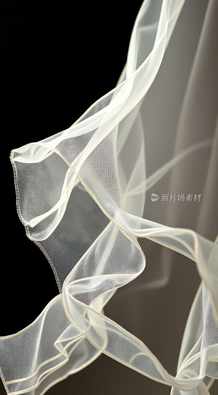 白色轻纱飘动之美