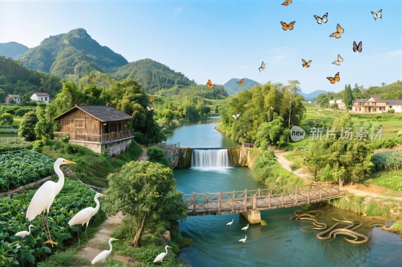 山水田园乡村风景