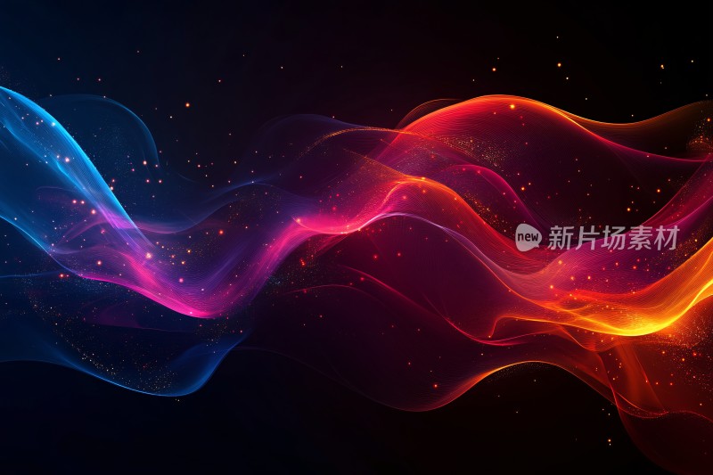 绚丽动感彩色波浪背景图