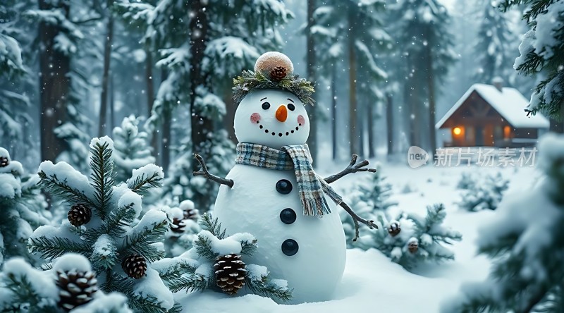 雪地里的快乐雪人