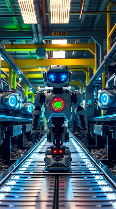 机器人工厂生产线上的智能机械臂